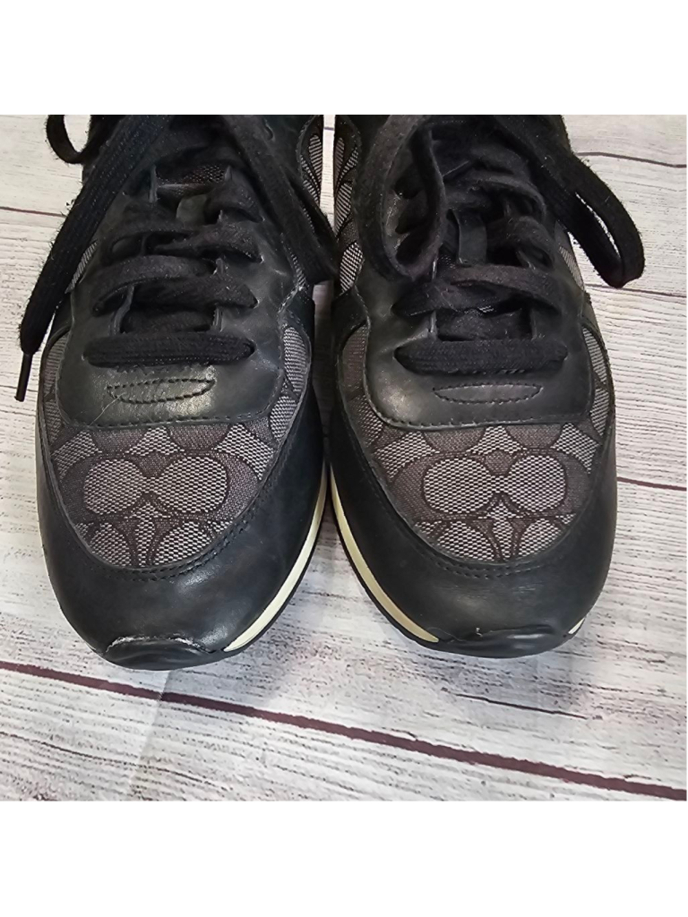 Coach sz 9.5 Farah Logo tennis sneakers - Picture 3 of 12
